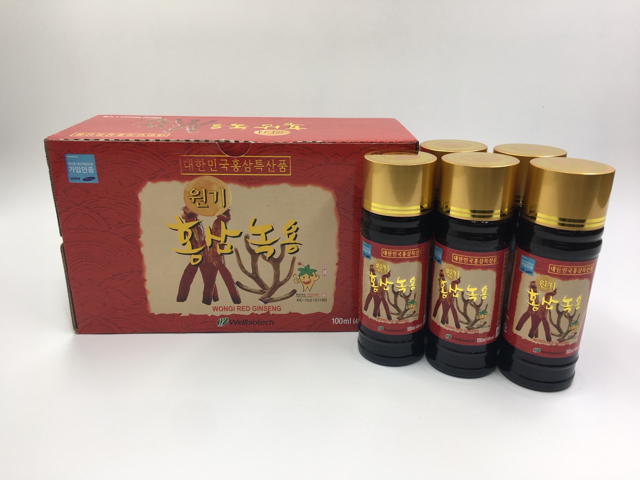 Nước Hồng Sâm Nhung Hươu Wongi Hộp 10 chai x 100ml