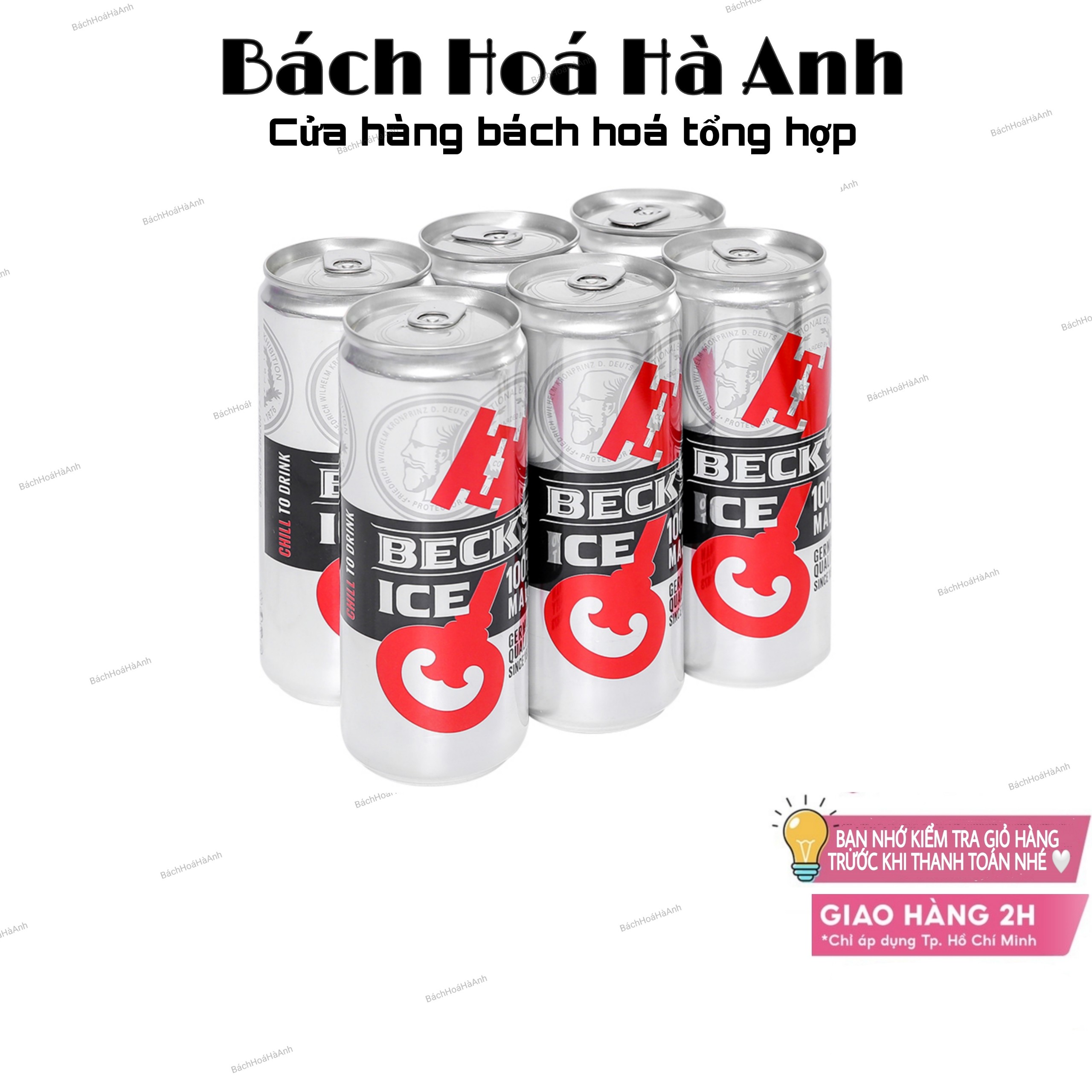 [HCM]BIA BECKS ICE - 6 LON 330ML