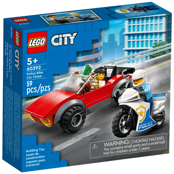 Đồ Chơi Lắp Ráp Lego City 60392 - Police Bike Car Chase 59 Mảnh Ghép