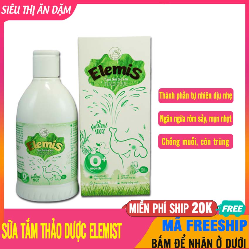Sữa Tắm Thảo Dược Cho Bé ELEMIS Giúp Diệt Khuẩn, Làm Sạch Da, Ngăn Ngừa Rôm Sảy Mụn Nhọt, Chống Muỗi Côn Trùng - Sua Tam Em Be, Sua Tam Cho Tre So Sinh, Sữa Tắm Gội Cho Trẻ Sơ Sinh - Sua Tam Goi Cho Bé Elemis - 8936058820418