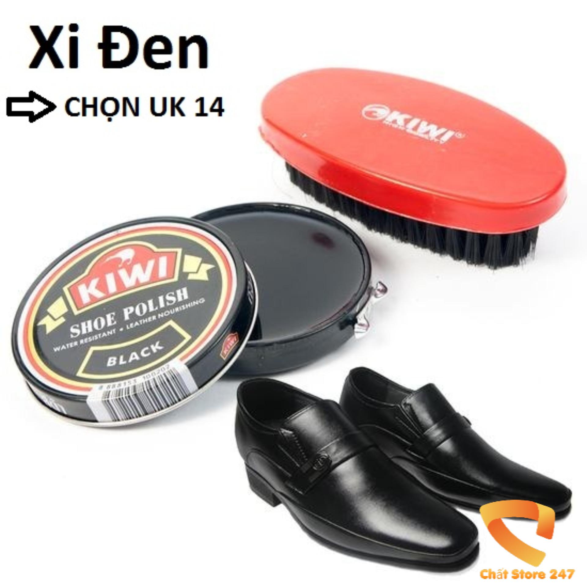 Combo hộp xi đánh giày kiwi + bàn chải