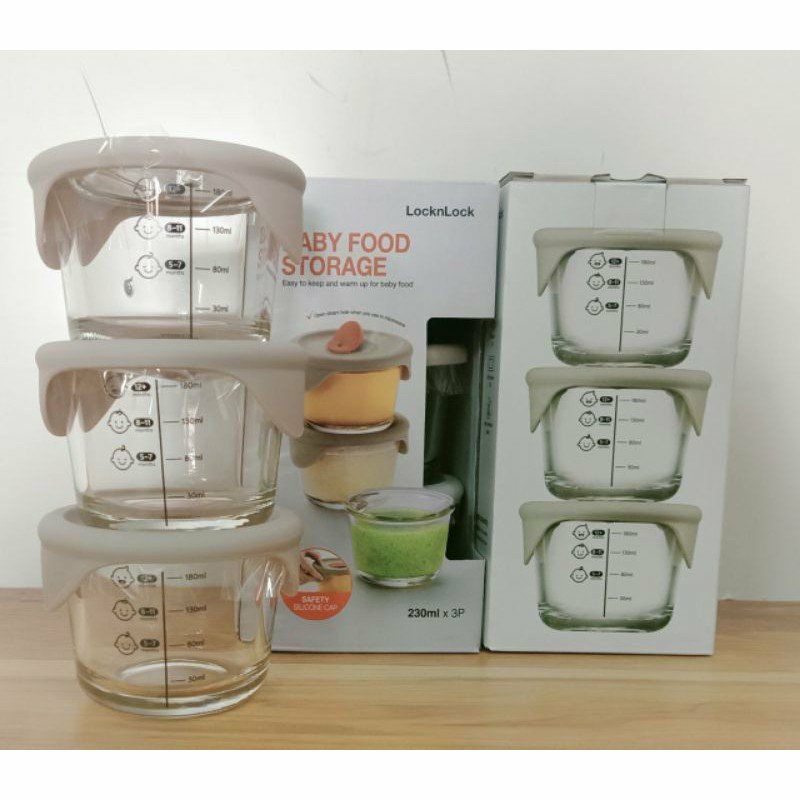 Lock&lock]hộp đựng thức ăn cho bé có vạch chia 230ml