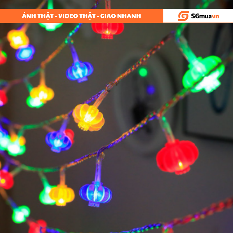 Dây đèn LED Lồng đèn mini nhiều màu chớp nháy Trang trí Tết Năm mới