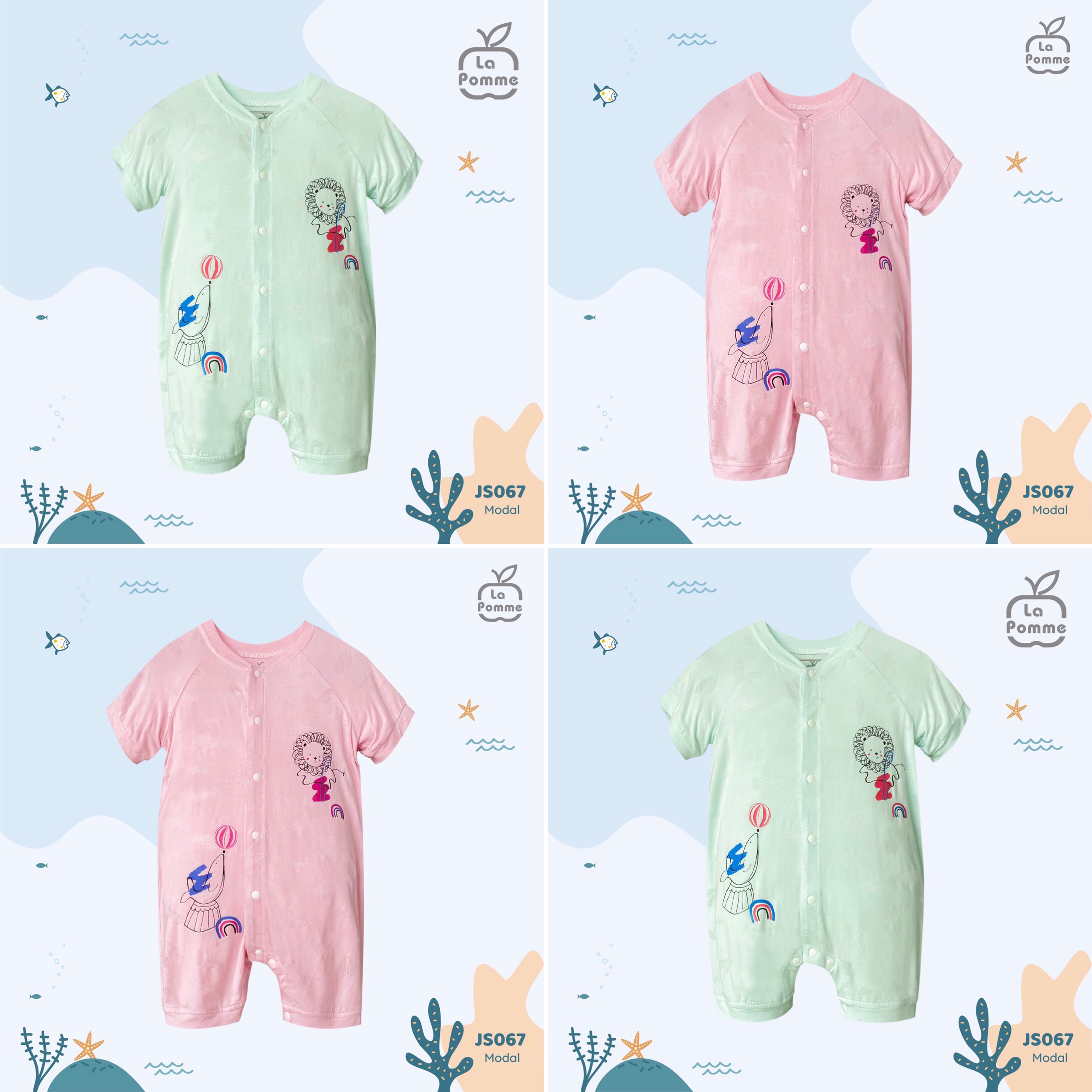 [CHÍNH HÃNG] Body cộc tay xiếc thú trẻ em JS067 La Pomme