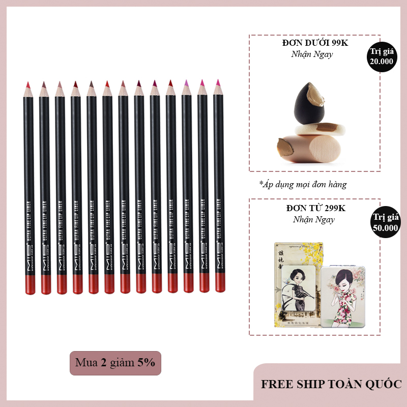 Bút kẻ viền môi "MIB" FREESHIP TOÀN QUỐC hàng cao cấp trang điểm chuyển nghiệp, giữ màu lâu, chống nước (KHUYẾN MÃI 3 NGÀY)