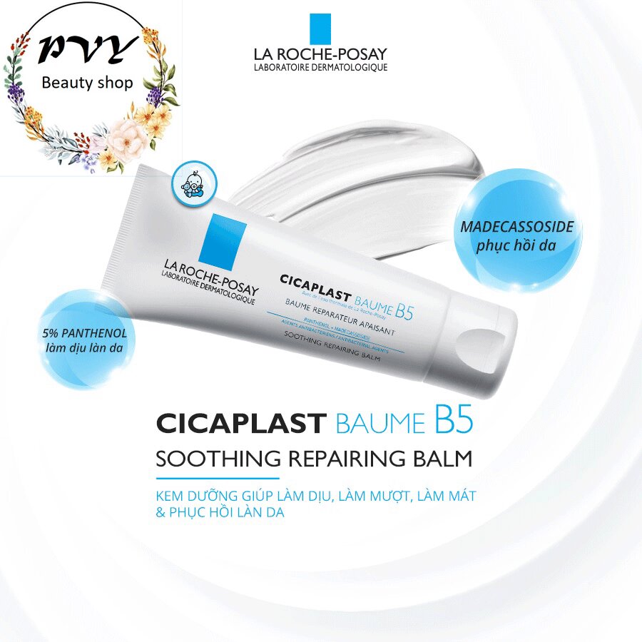 Kem Dưỡng Làm Dịu Mát, Phục Hồi Da La Roche-Posay Cicaplast Baume B5, làm lành sẹo, ngăn ngừa nhiễm khuẩn cho da. #Pvy Beauty