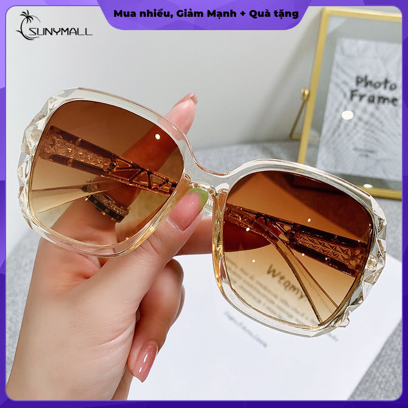SUNYMALL Kính Râm Nữ Thời Trang Kính Mắt Gọng Vuông Bảo Vệ Bức Xạ Kính Retro