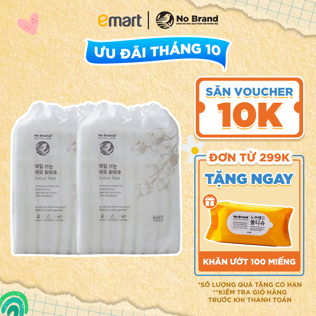 Combo 2 - Túi Bông Tẩy Trang No Brand Hàn Quốc 240 Miếng - Emart VN
