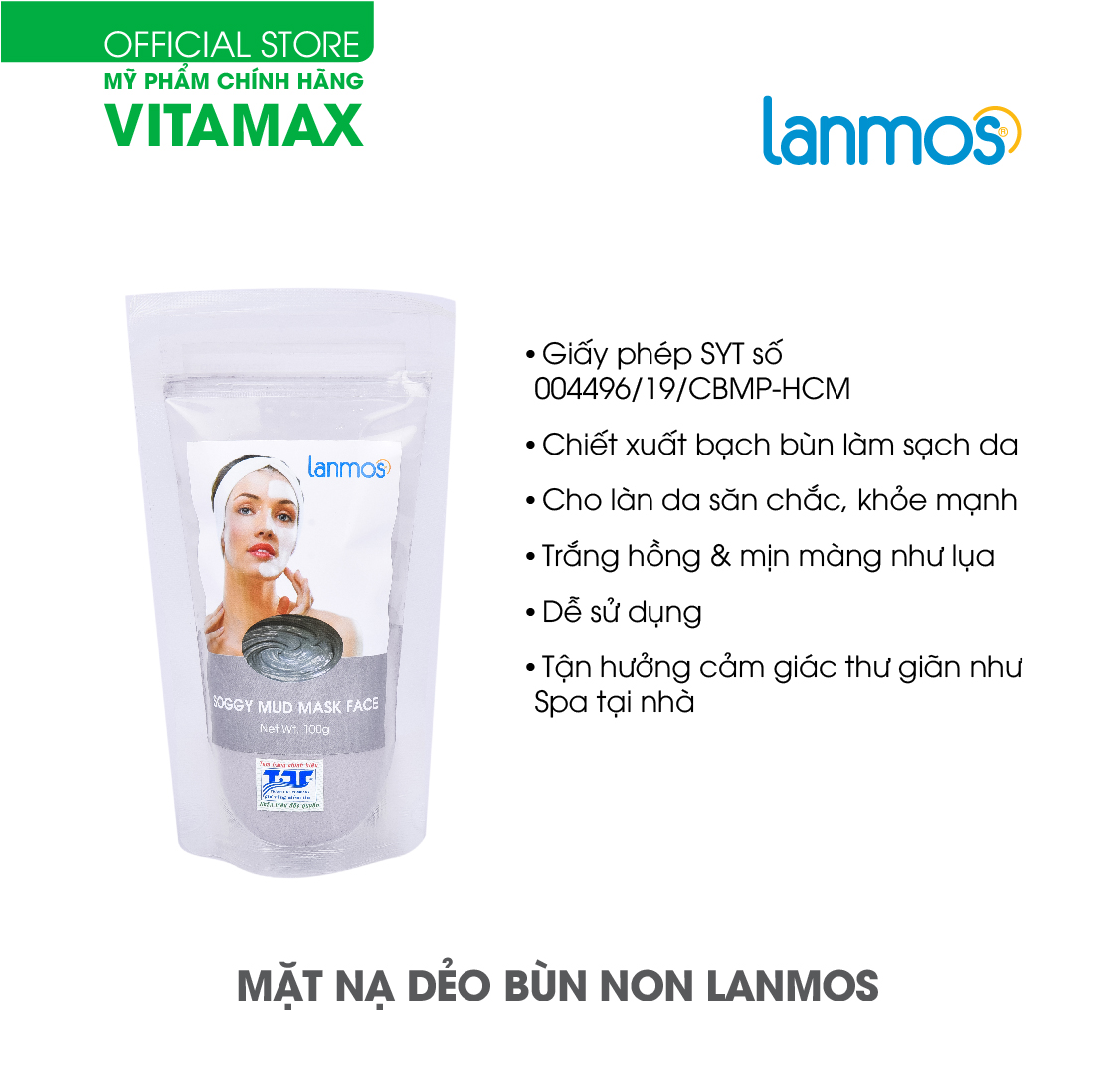 -mặt nạ dẻo bùn non lanmos làm trắng & săn chắc da soggy mud mask face 100g-dễ pha dễ sử dụng