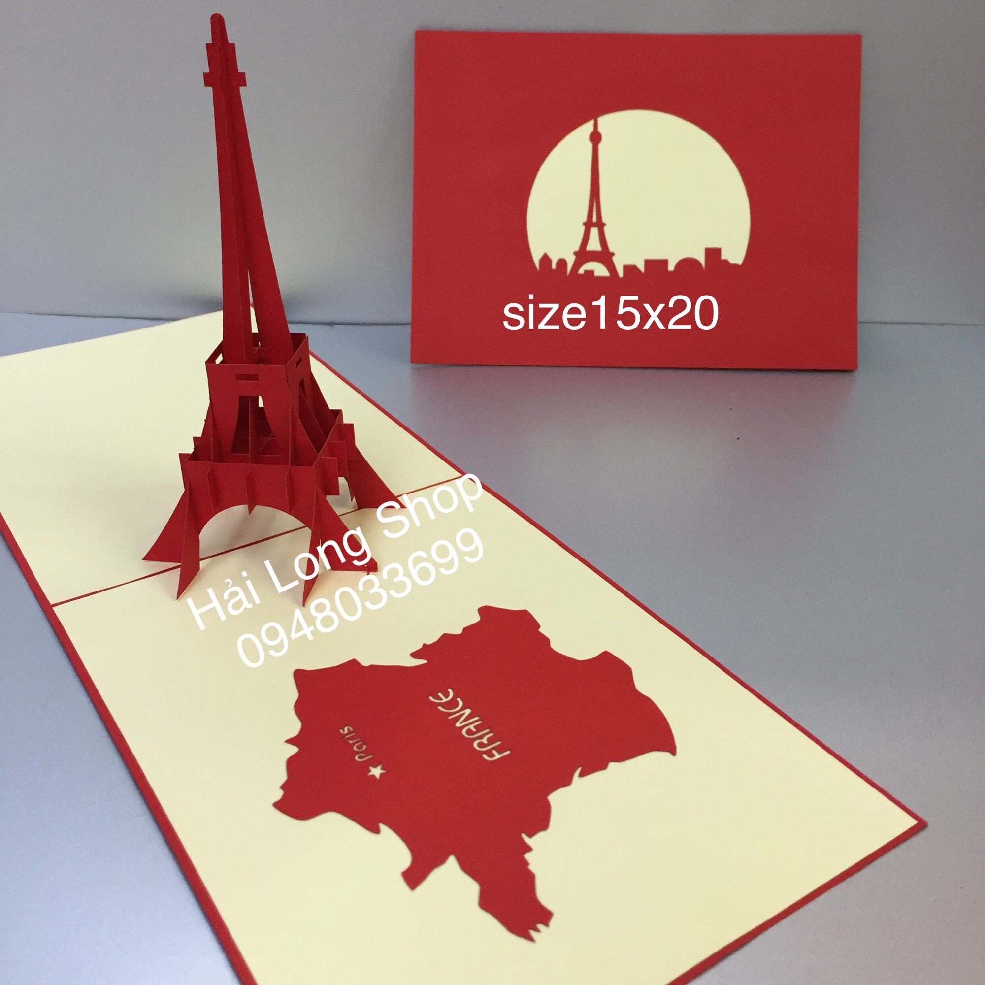 Tháp eiffel - france - thiệp 3d