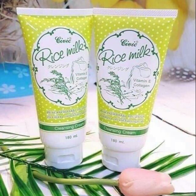 Combo 2 Tuýp Sữa rửa mặt gạo Rice Milk Civic 180ml Thái Lan - Thành Phần Collagen và Vitamin E