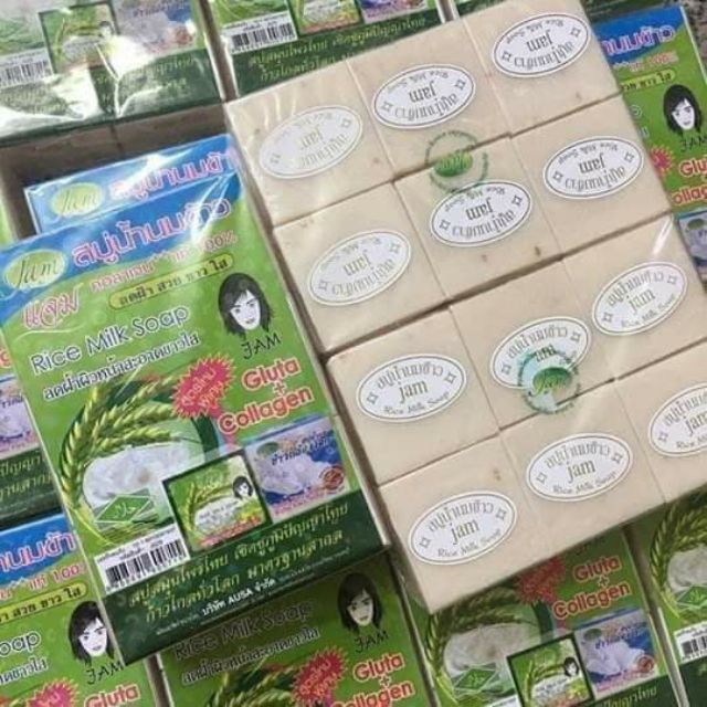 12 cục soap sữa gạo thái lan