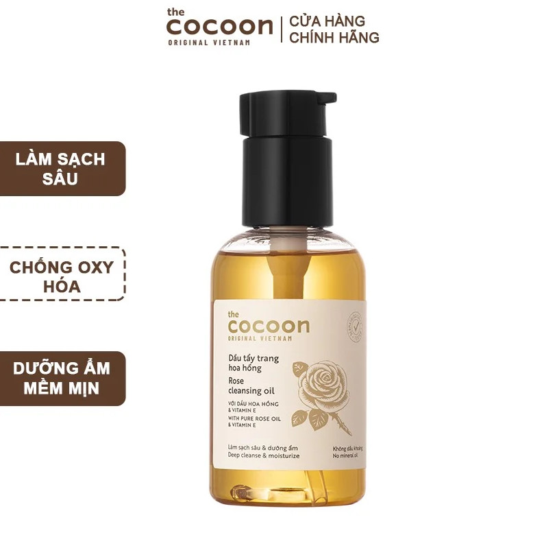 Dầu tẩy trang hoa hồng Cocoon (rose cleansing oil) Làm sạch sâu và dưỡng ẩm 140ml BA TU SHOP