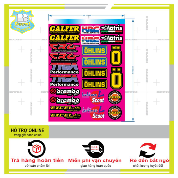 Logo sticker hồng 005