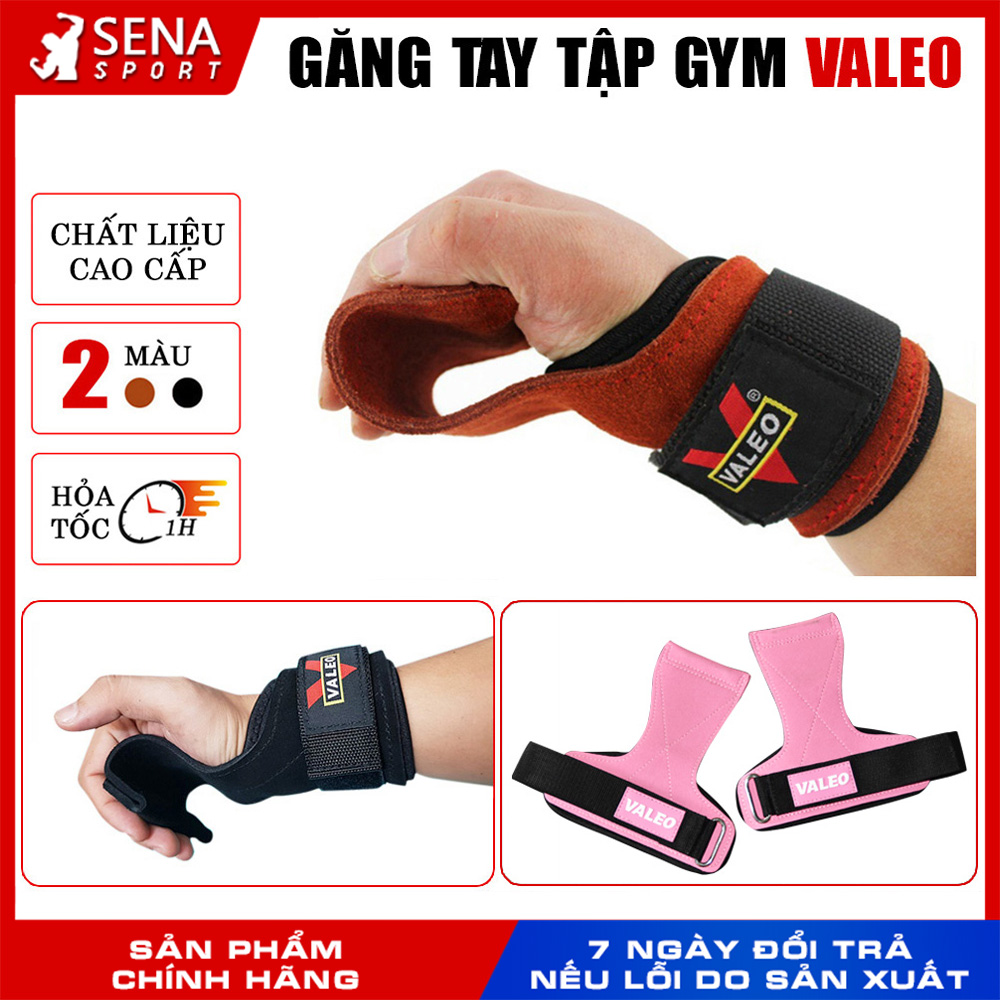GĂNG TAY TẬP GYM - DÂY KÉO LƯNG - Lifting Grips Chính hãng VALEO (1 Đôi)