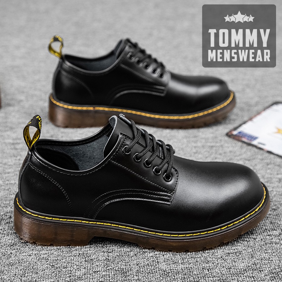 Giày Đốc Nam Da Bò Mềm Cổ Thấp Khâu Đế TOMMY Giày Da Nam Hàn Quốc Trẻ Trung GNK13