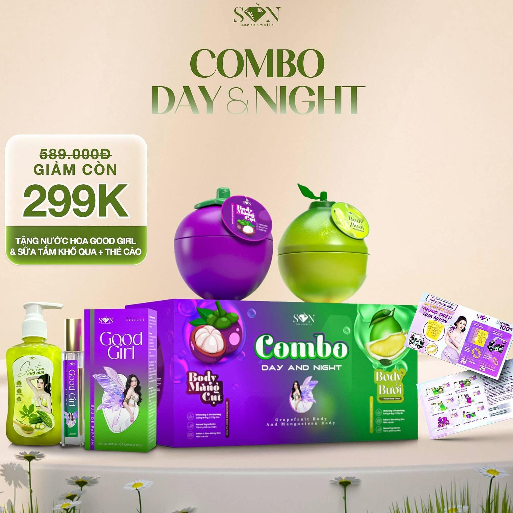 [TẶNG SỮA TẮM+NƯỚC HOA+THẺ CÀO] COMBO KEM BODY BƯỞI VÀ MĂNG CỤT CHÍNH HÃNG NGUYỄN TIÊN