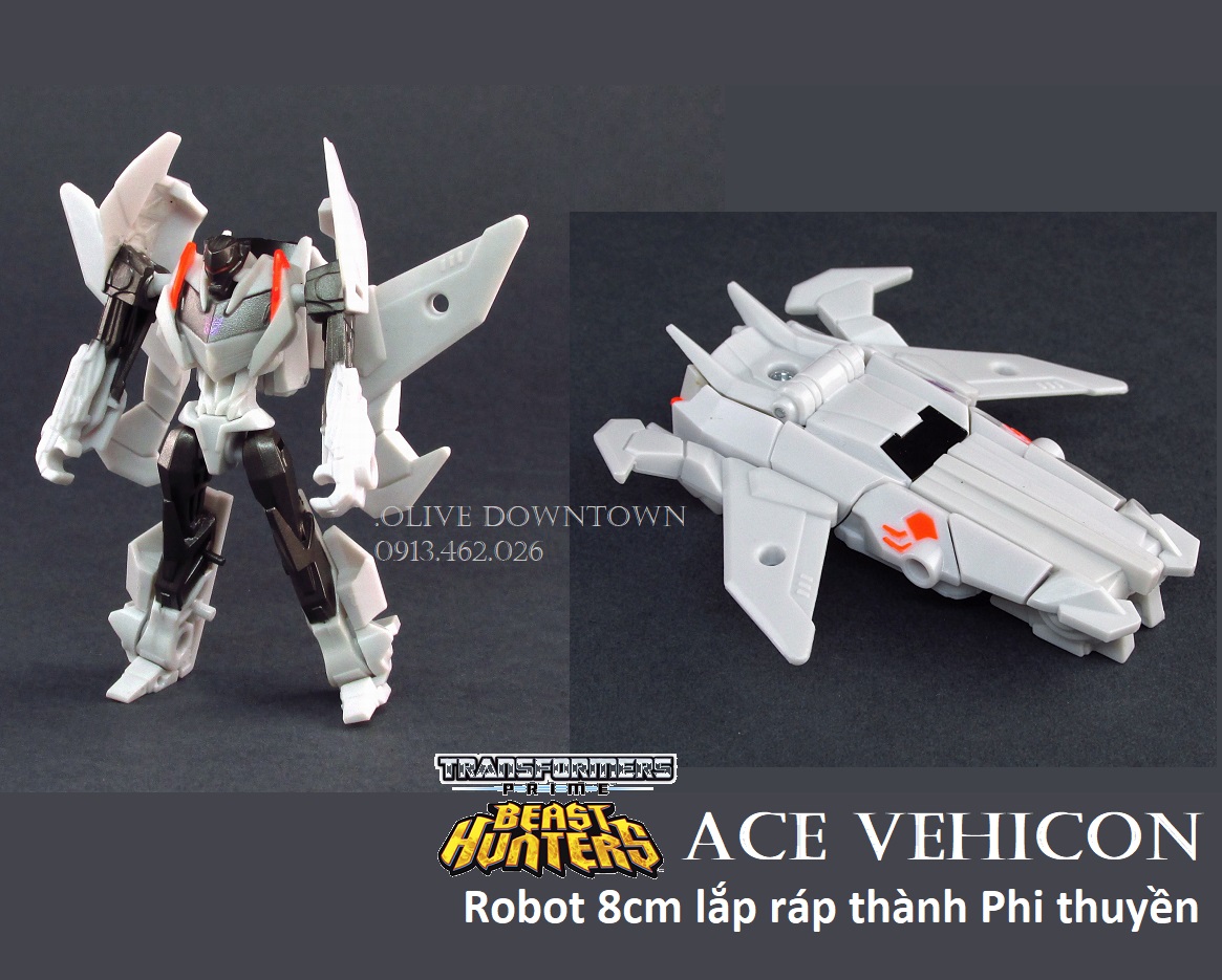 ACE VEHICON * Robot cao 8cm lắp ráp thành máy bay phản lực như hình - TRANSFORMERS