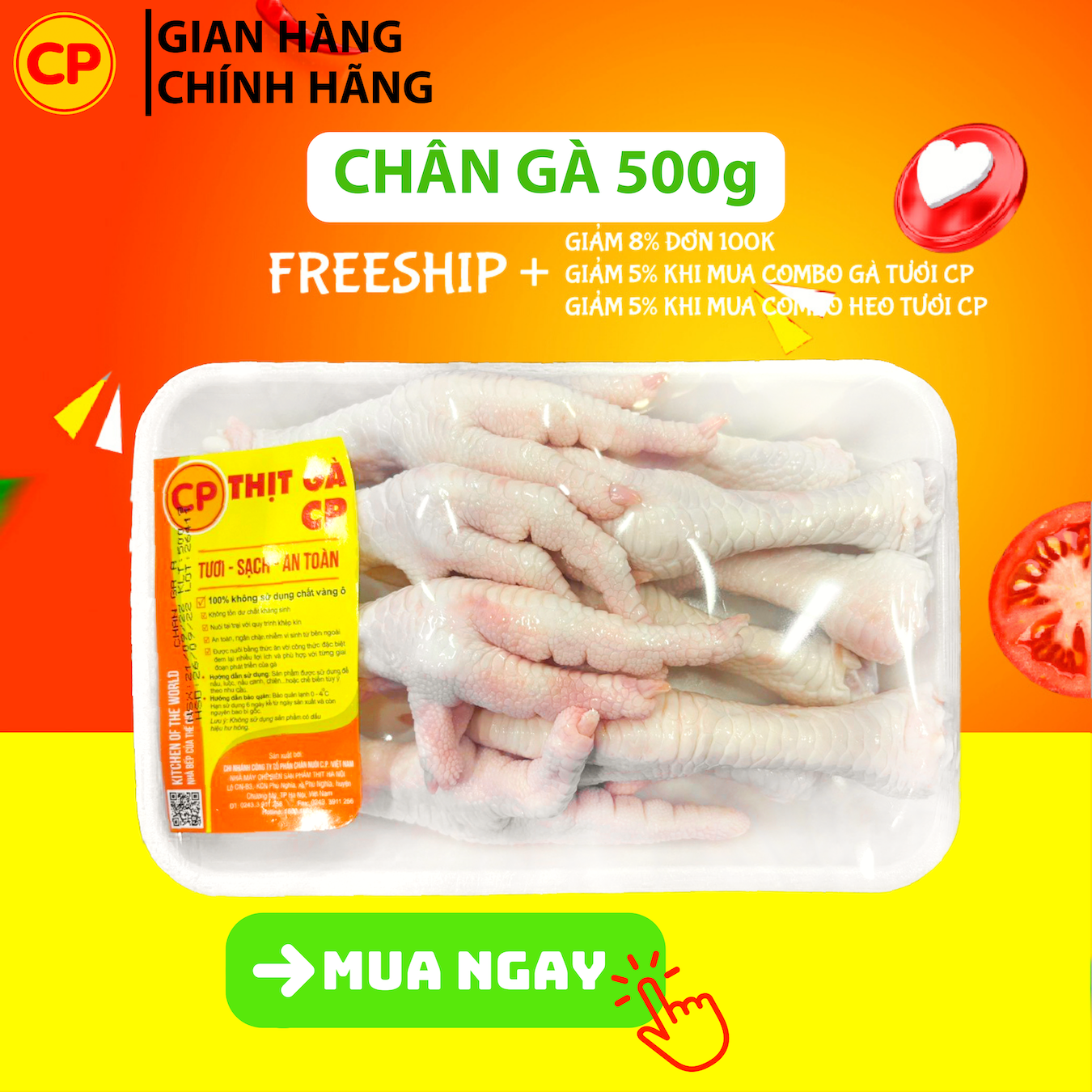 Chân gà CP 500g - thịt gà cp tươi sạch