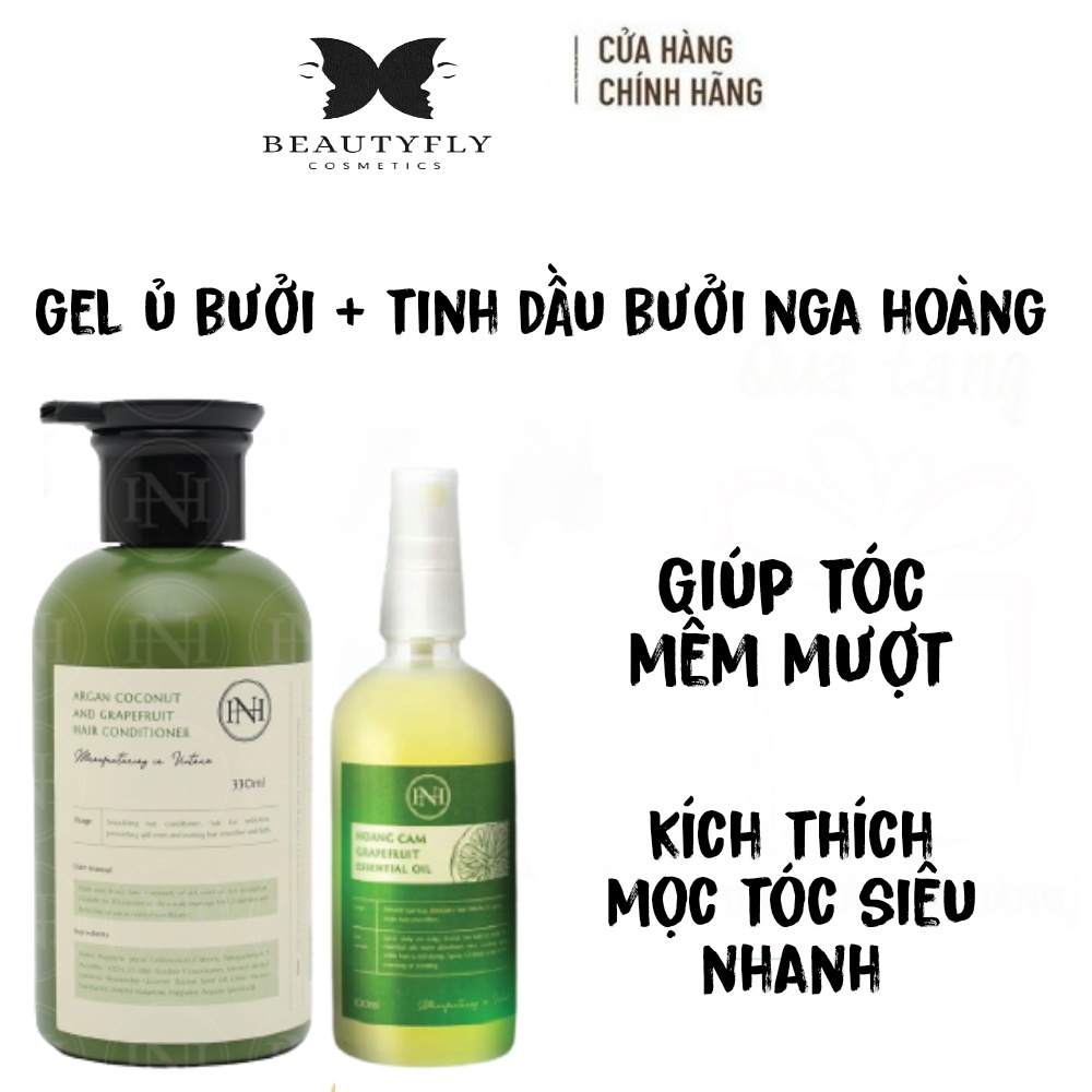 Combo Gel ủ bưởi dừa + Tinh dầu bưởi Nga Hoàng kích thích mọc tóc
