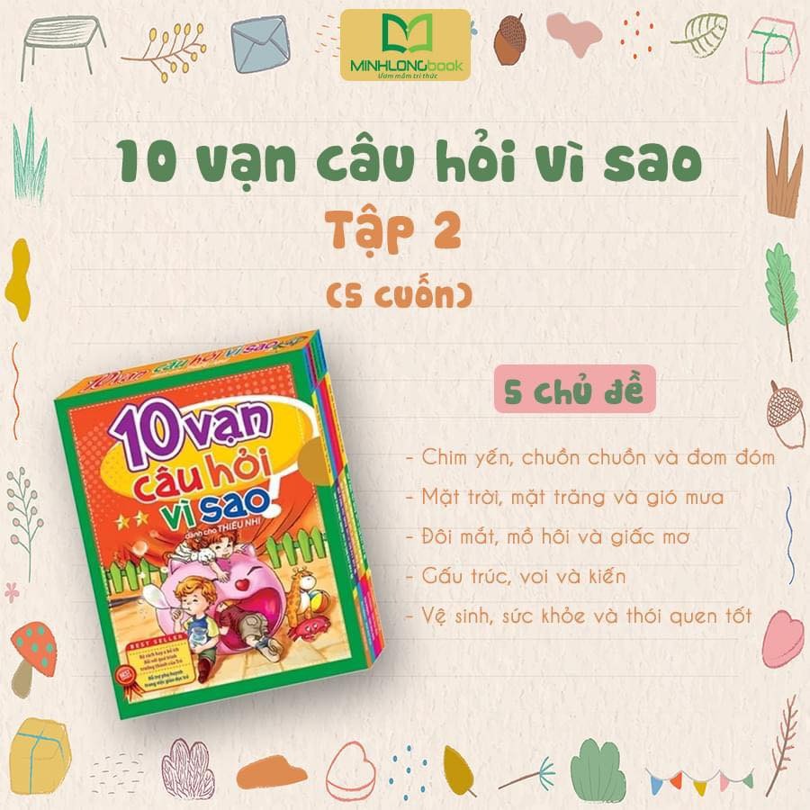 Sách: Combo 10 Vạn Câu Hỏi Vì Sao Dành Cho Thiếu Nhi - Tập 2 ( Hộp 5 Cuốn)