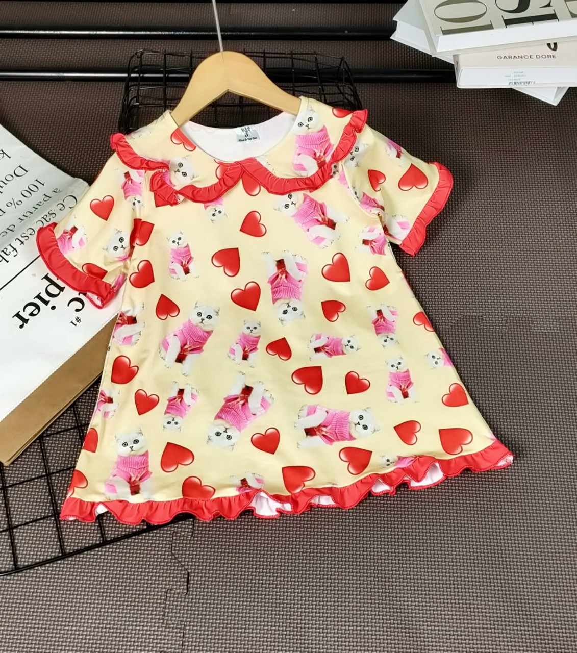 ĐầM xòe chất thun lạnh mềm mại cho bé 22-40kg in hình 3D D3D49