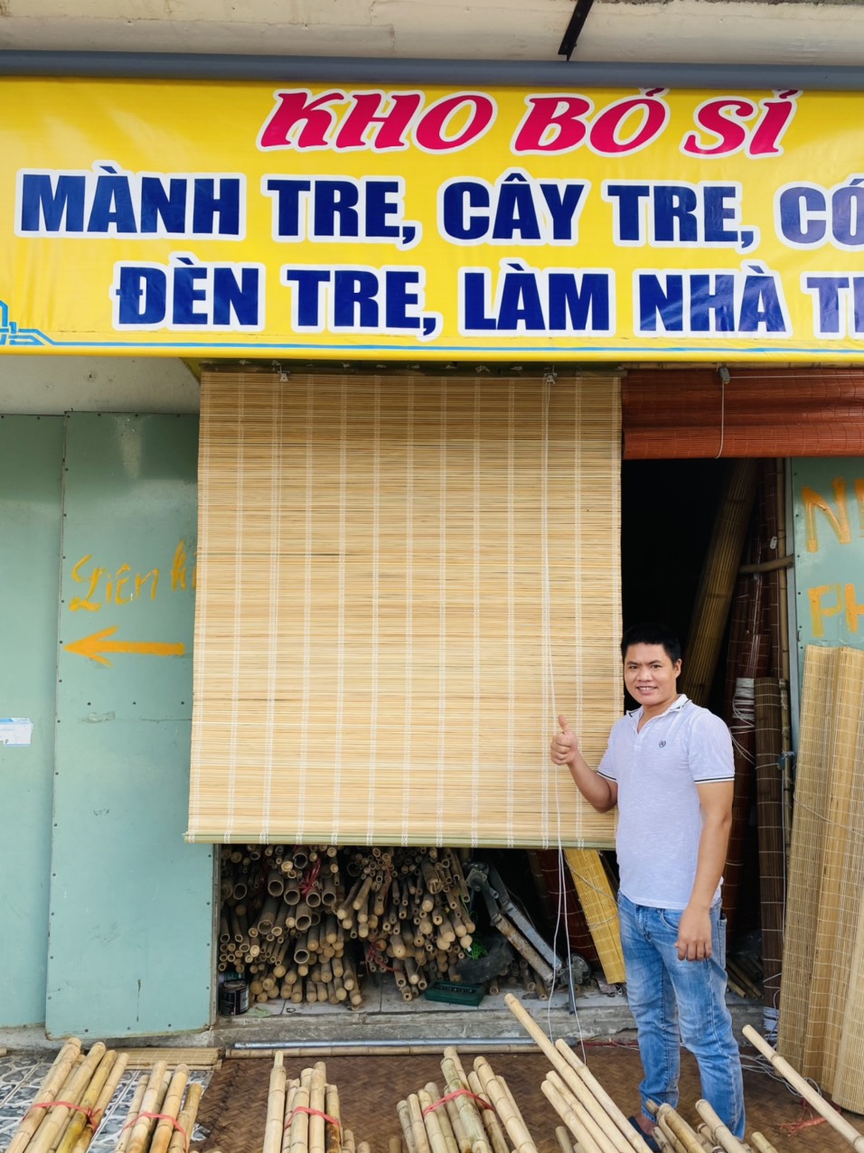 mành tre nắng che mưa siêu rẻ 1.5*2 cọ có dây kéo ròng rọc (ngang*cao)