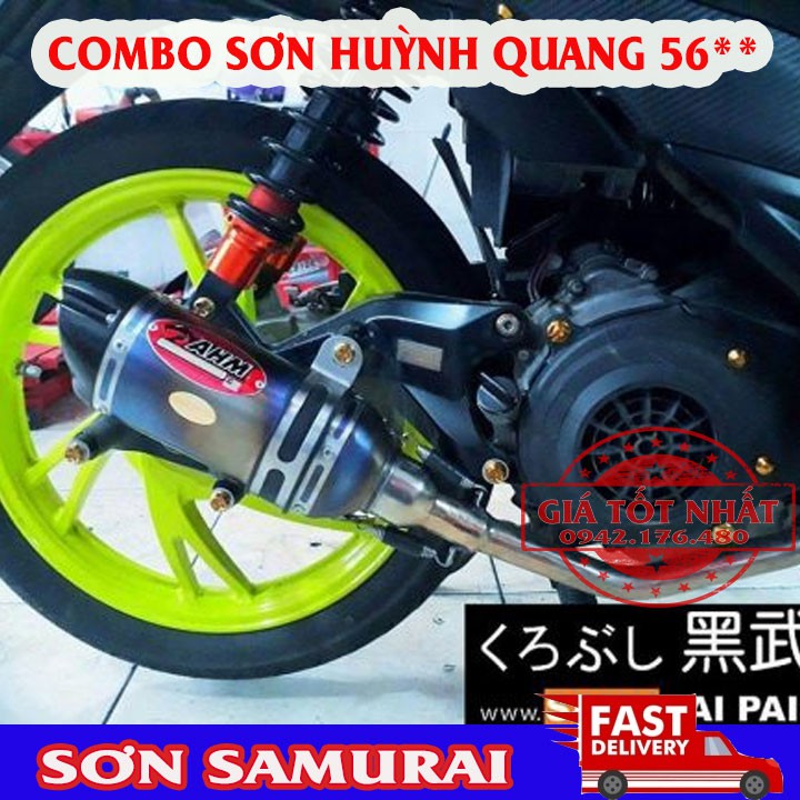 Combo 4 chai sơn samurai huỳnh quang 56 - đủ 4 bước