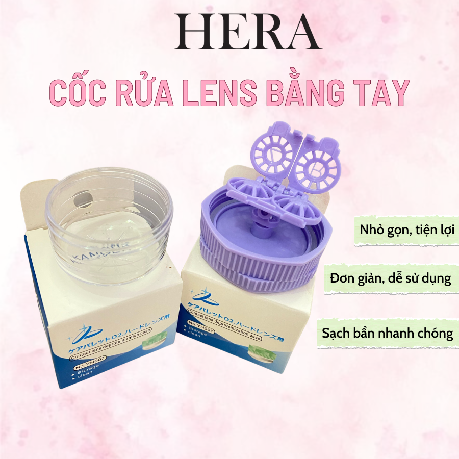 Máy rửa lens bằng tay Hera Lens cốc dùng để rửa kính áp tròng siêu sạch