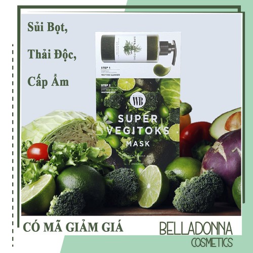 [HCM]Mặt Nạ 2 Bước Giúp Sủi Bọt Thải Độc Da Rau Củ Byvibes Wonder Bath Super Vegitoks Mask 28ml