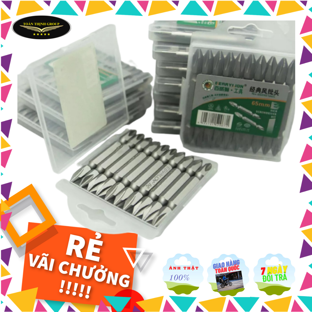 Đầu bắn vít 2 đầu 4 cạnh hiệu berrylion kích cỡ 65mm - 100mm, thép hợp kim cao cấp siêu bền