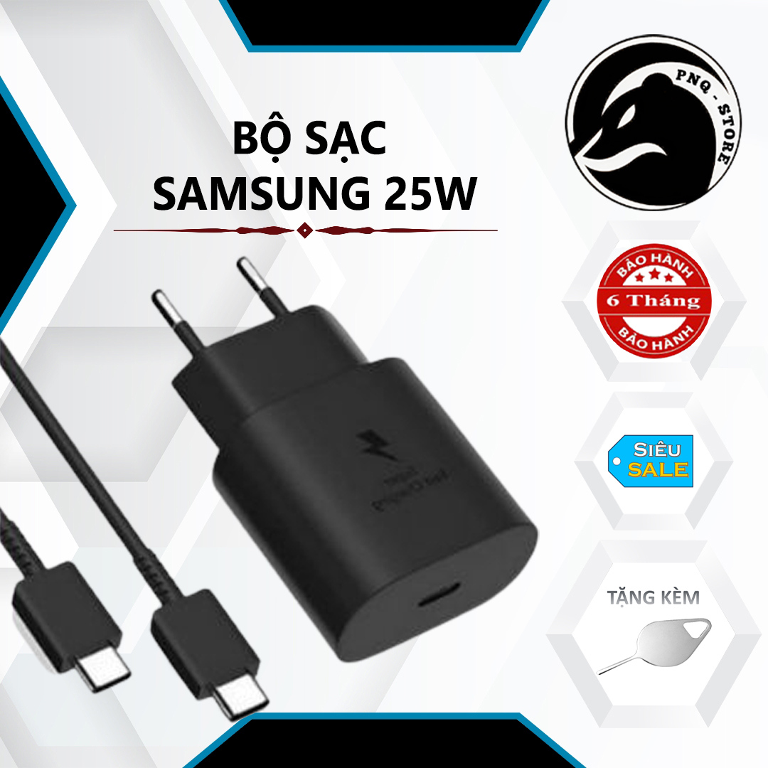Bộ sạc nhanh 25w dành cho samsung note10, a70, a80, s10 5g - bh 06 tháng