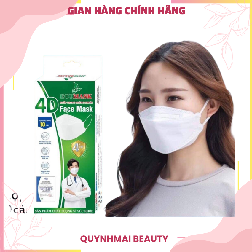 Khẩu trang kf94 Ecomask 4 lớp kháng khuẩn 4 lớp - Khẩu trang cao cấp
