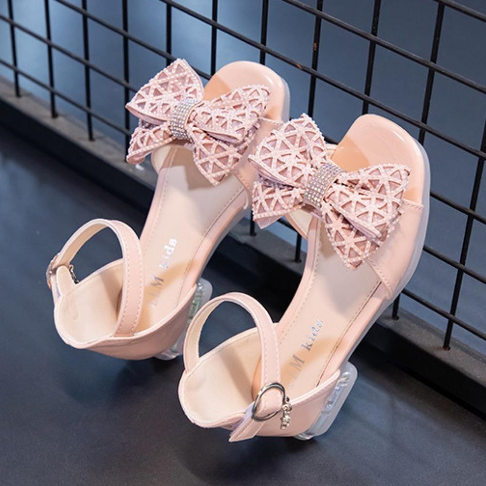 Giày sandal bé gái công chúa đính nơ siêu xinh cao cấp cho bé sz 26-36 gb05