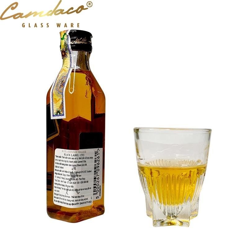 Bộ 12 Ly Thủy Tinh Uống Rượu, Uống Trà Đáy Ngôi Sao 30ML CAMDACO GLASS WARE