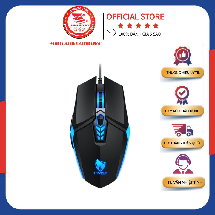 Mouse t - wolf g510 gaming có dây cổng usb