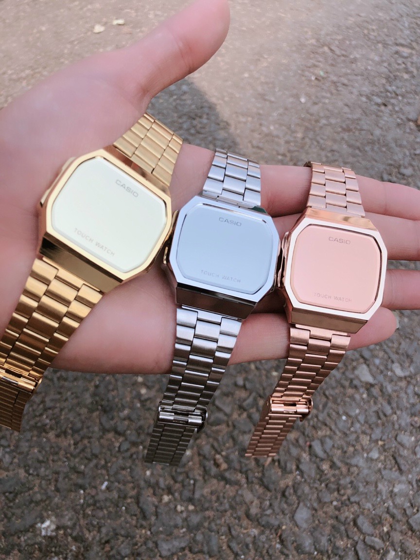 Đồng hồ nam nữ điện tử Casio A168 màn hình full led cảm ứng , thời trang , sang trọng , đẳng cấp