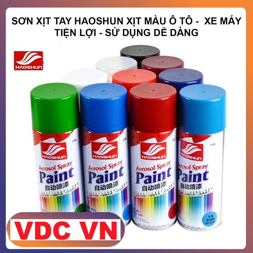Sơn xịt tay ô tô xe máy cao cấp - siêu bóng, mịn, bám dính tốt - haoshun paint - tusanshop