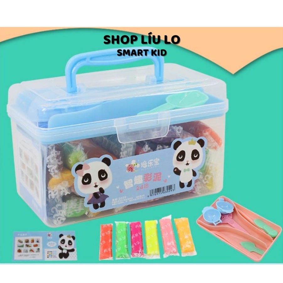 Hộp đất nặn 24 màu kèm dụng cụ tạo mẫu nặng 540 gr