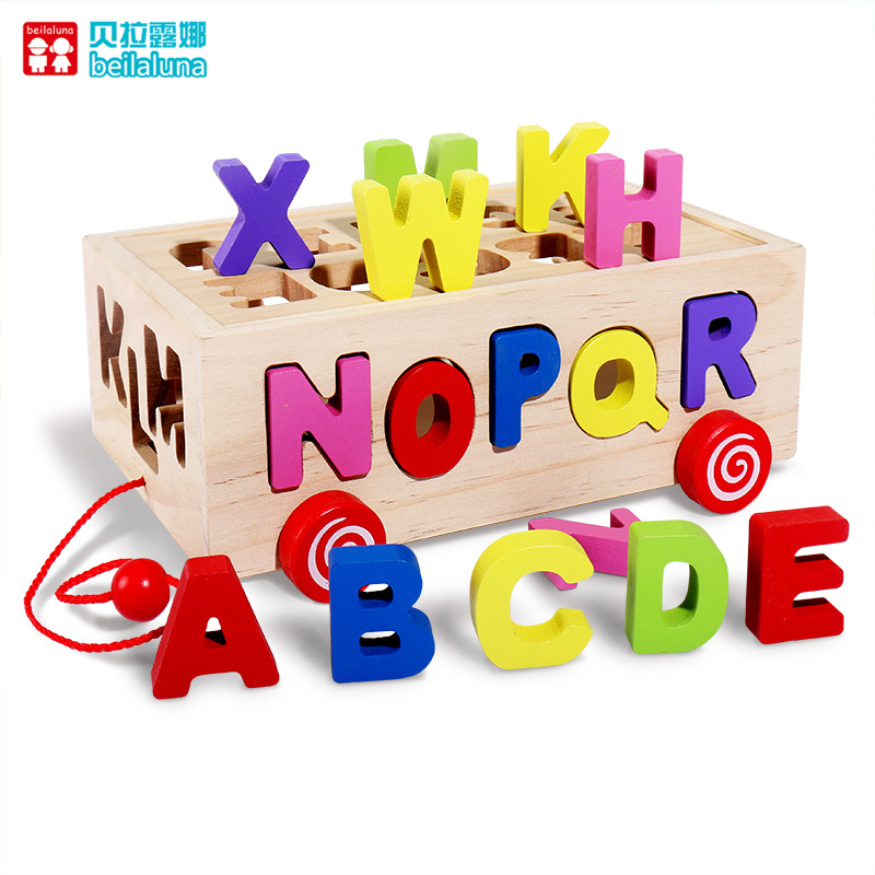 Đồ chơi giáo dục - xe cũi thả chữ cái/hình khối/số đếm