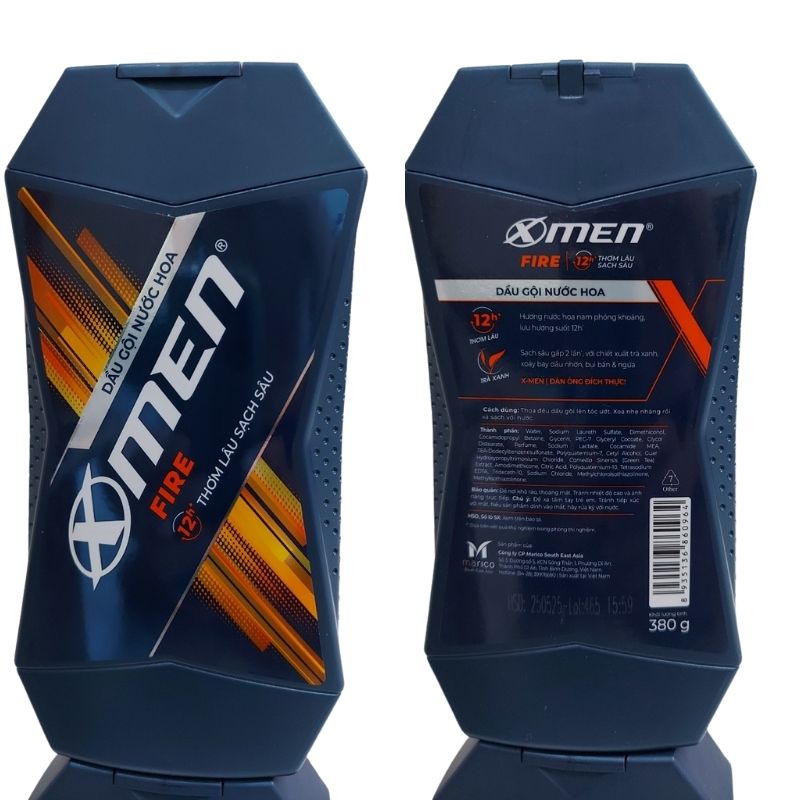Dầu gội nước hoa X-Men Fire thơm mạnh mẽ 380g sạch da đầu hương thơm dài lâu dầu gội dành cho nam phái mạnh