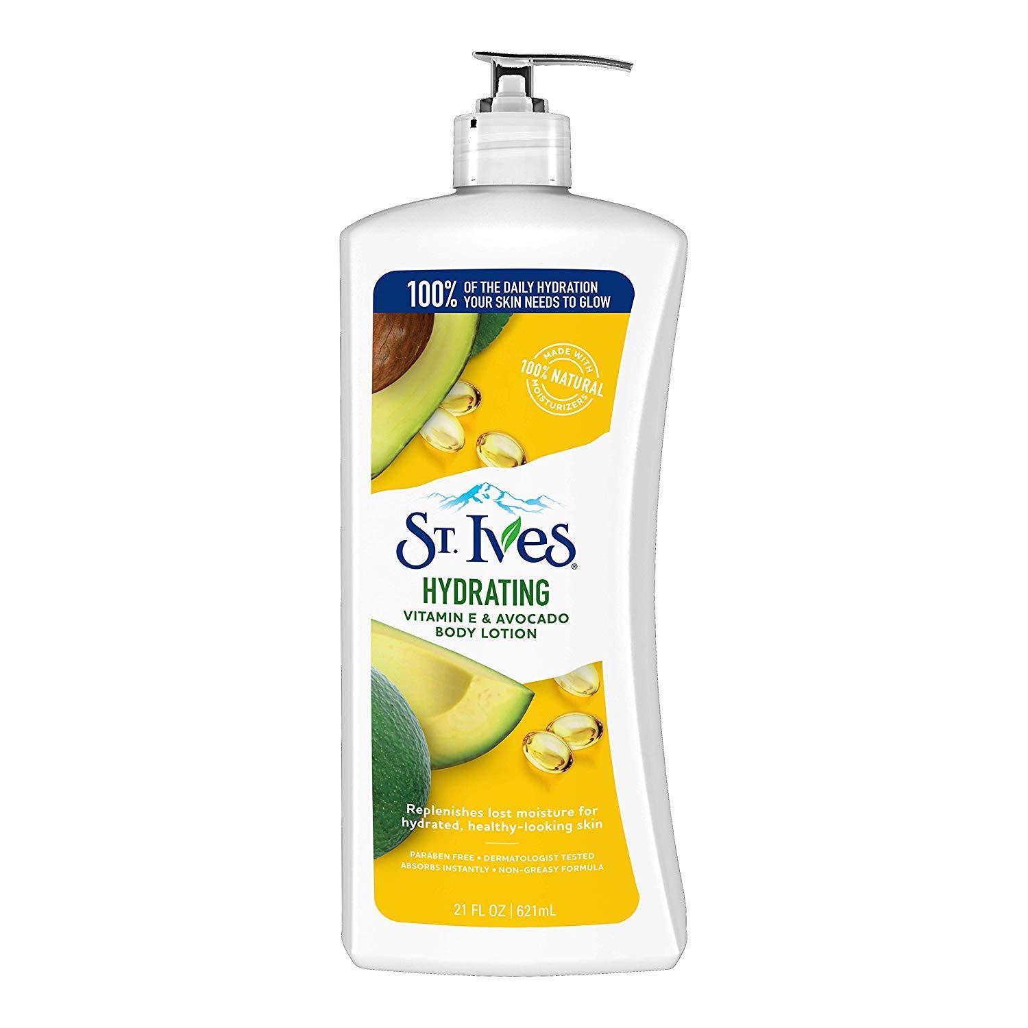Dưỡng thể chiết xuất trái bơ St. Ives Daily Hydrating Body Lotion Vitamin E and Avocado 621ml