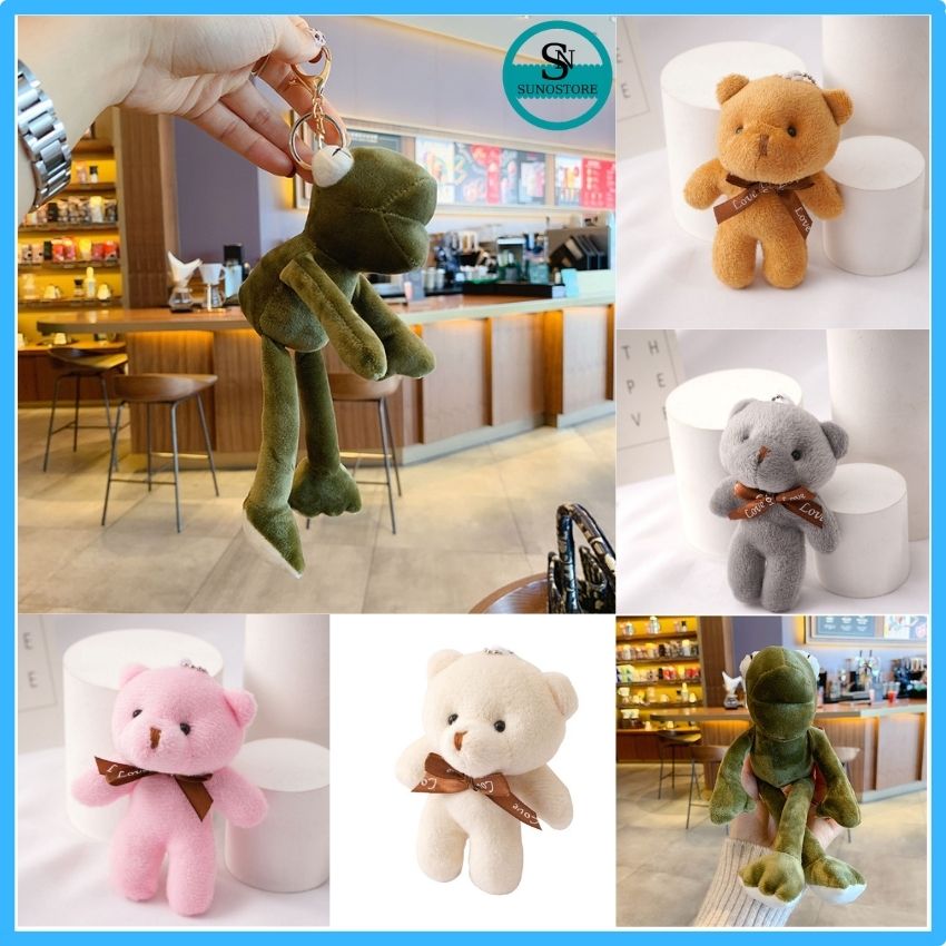 Móc khóa treo balo túi xách thú bông ếch xanh,gấu bông cute dễ thương suno store mk02