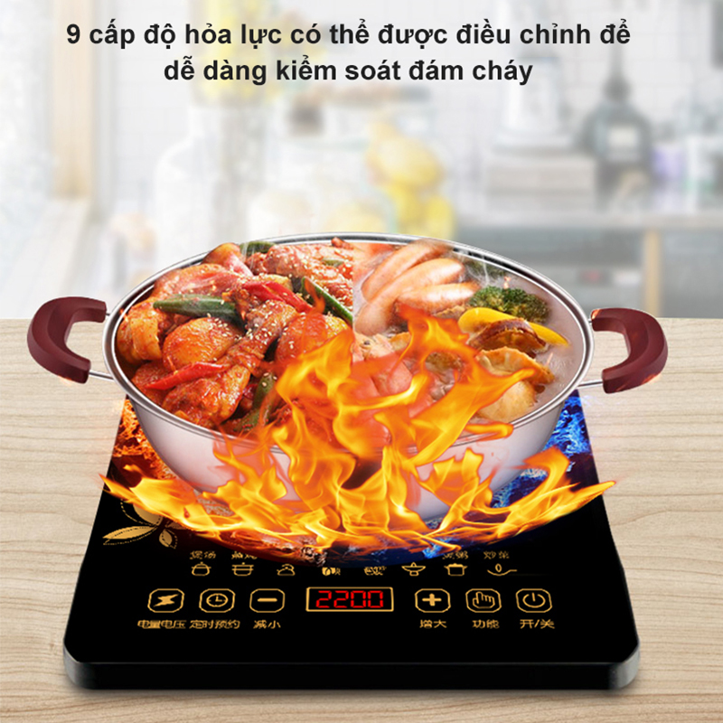 [HCM]【like-】Bếp cảm ứng hình bán cầu gia dụng màn hình cảm ứng thông minh không thấm nước xào đa chức năng tiết kiệm năng lượng，Bếp từ