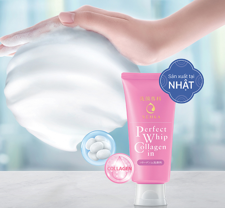 Sữa Rửa Mặt Tạo Bọt Senka Perfect Collagen In 120g
