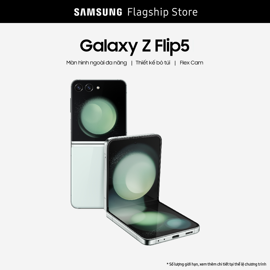 [SIÊU SALE 20H 9-12.10][VOUCHER HD Saison GIẢM THÊM 2.5M] Điện thoại Samsung Galaxy Z Flip5 - Điện thoại AI - Bản lề Flex gập không kẽ hở - Flex Cam đa góc độ