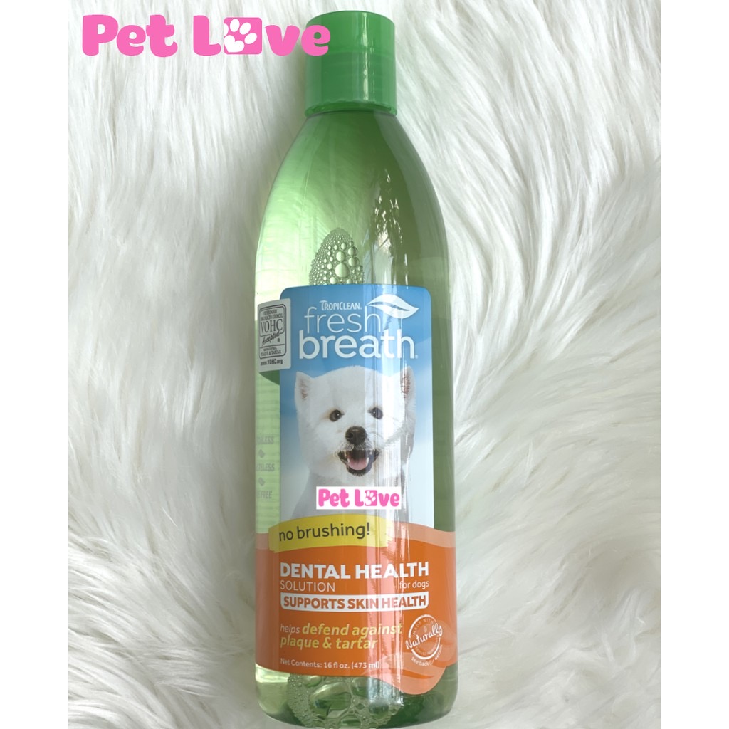 NƯỚC VỆ SINH RĂNG MIỆNG, ĐẸP DA LÔNG CHÓ (TROPICLEAN, MỸ, 473ML)