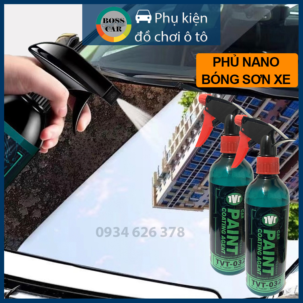  Phủ bóng nano sơn xe ô tô chai xịt dung dịch phục hồi phủ bóng đa năng sơn xe hơi oto xe máy tăng bóng chống bám nước chống bám bụi bẩn chăm sóc ngoại thất ô tô 