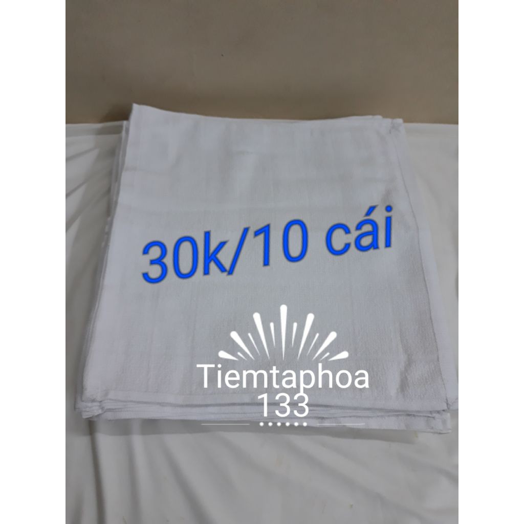 Combo 10 cái Khăn lau chùi màu trắng nhỏ kích thước 30x30cm, spa vệ sinh