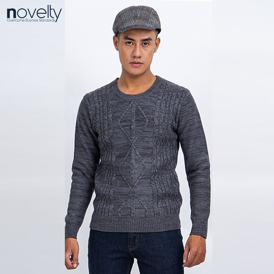 Áo len nam Novelty dài tay cổ tròn 180585T